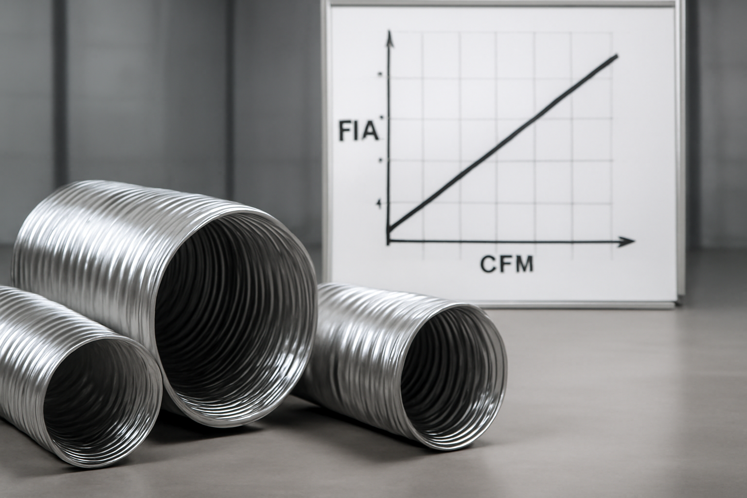 Flex Duct CFM Chart & Sizing Calculator: 4"-24" Max Airflow by Diameter